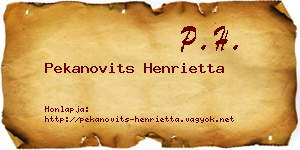 Pekanovits Henrietta névjegykártya