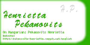 henrietta pekanovits business card